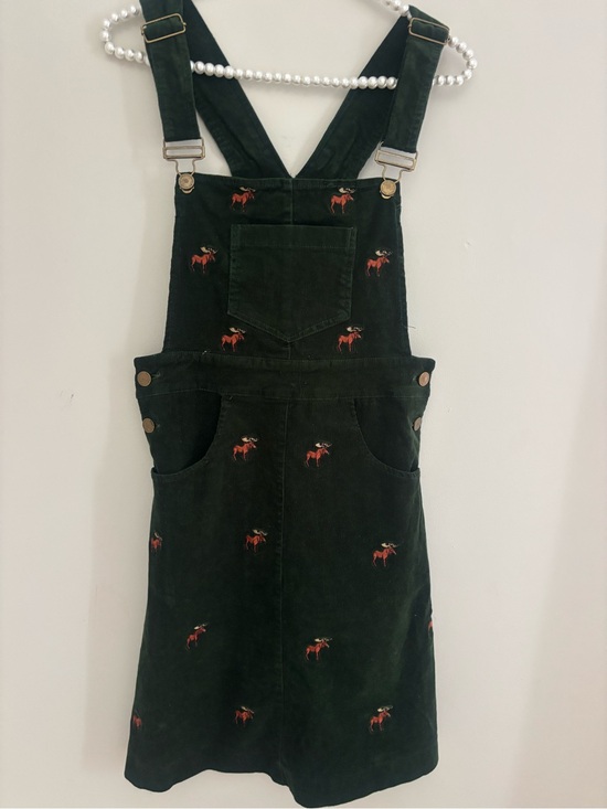 Kiel James Patrick Pants - Kiel James Patrick Dark Green Corduroy Overall Dress with moose - xs